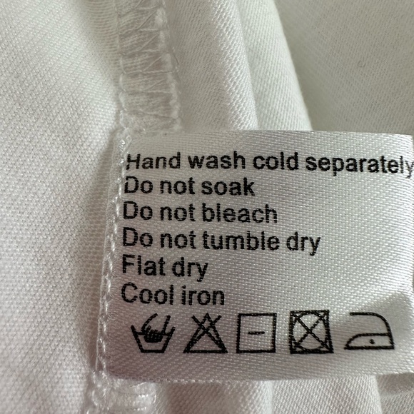 Coton Frais Long White Cotton Dress, Asymmetrical Hemline, Size M - Picture 7 of 10